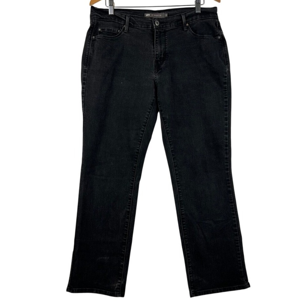 Levis 505 Straight Leg Jeans‎ Womens 12 Black Wash Denim Everyday Casual 31x30